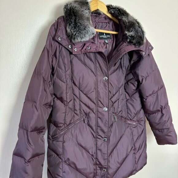 SALE! Purple London Fog Down Parka Size XL EUC - Picture 3 of 6